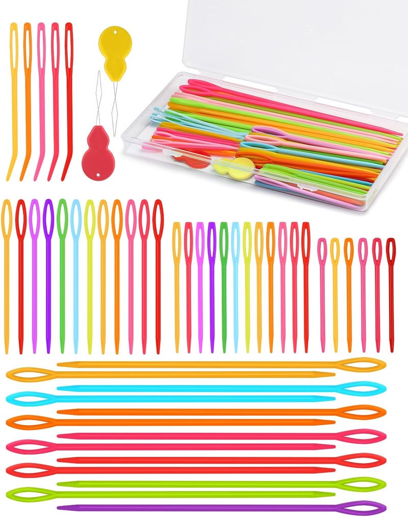 UOOU 67 PCS Plastic Needles, 5 Sizes Yarn Needles, Darning Needles for Yarn, Yarn Needles Large Eye for Crochet, Crochet Needles for Knitting, Weaving and Sewing - Image 1